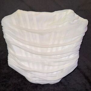 White Ruched Fabric Corset